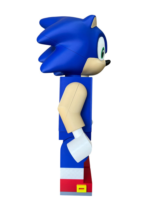 18” Sonic Inspired 3D Printed Figure – Handmade Gaming Room Decor