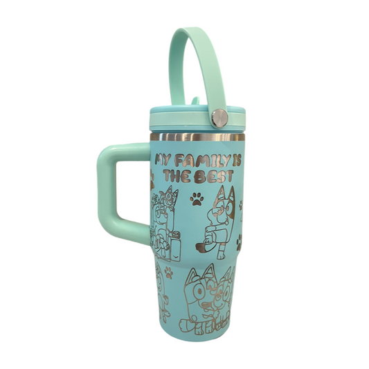 Bluey tumbler 20oz light blue color