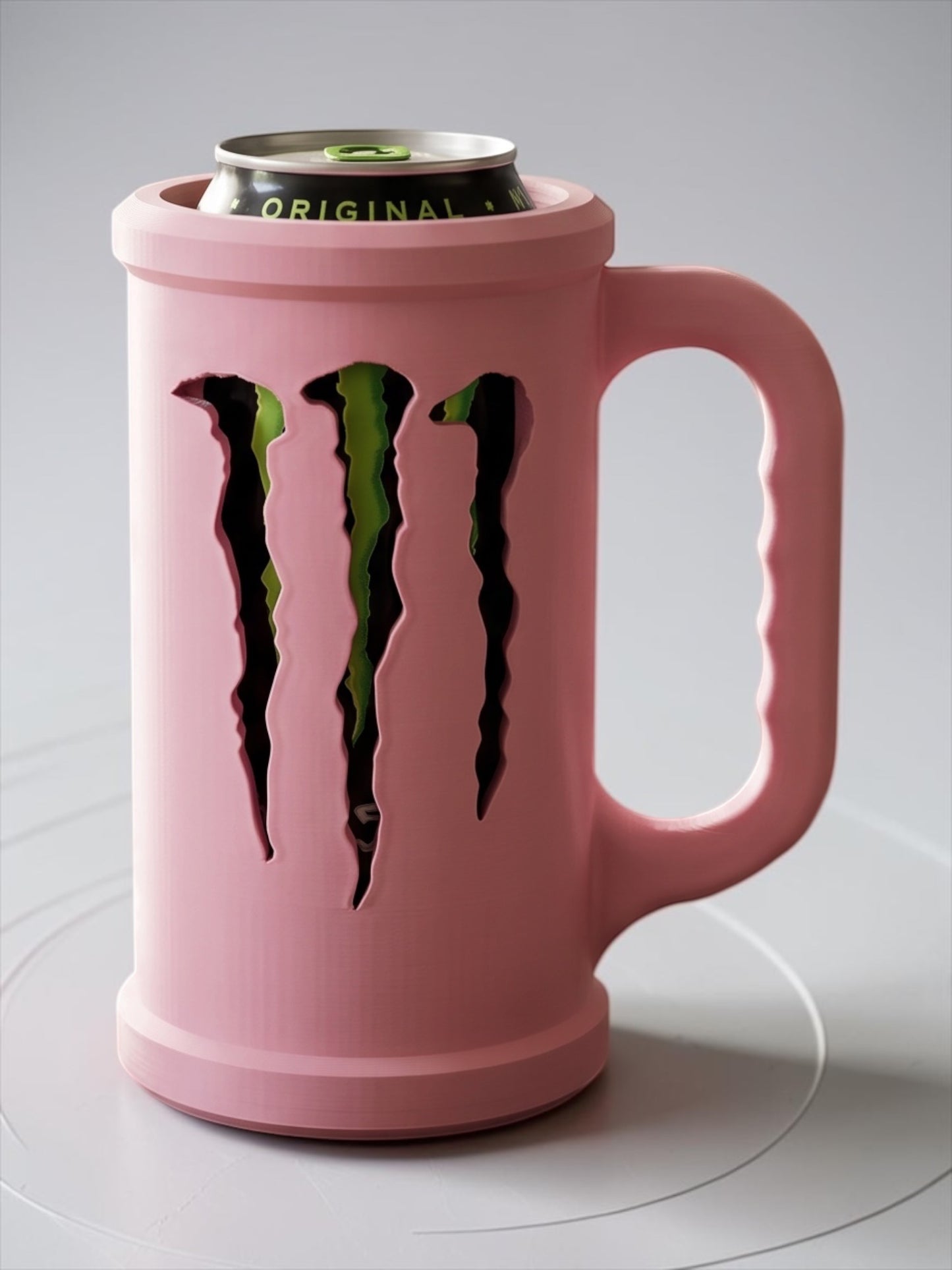 3D Printed Can Holder Mug with Handle – 16 oz Energy Drink Can