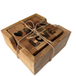Wood square coaster with holder , engraved .