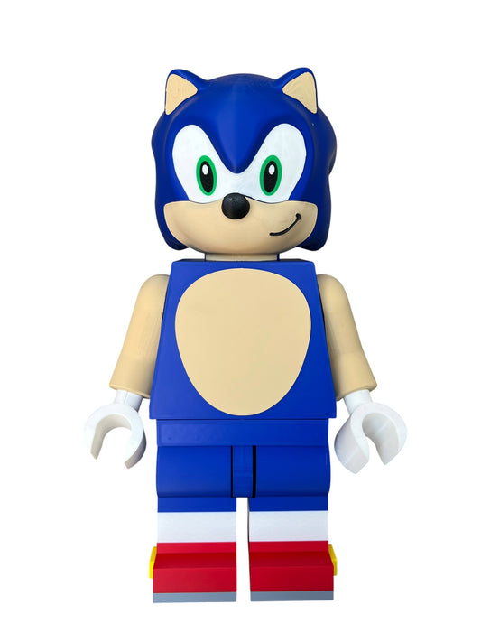 18” Sonic Inspired 3D Printed Figure – Handmade Gaming Room Decor