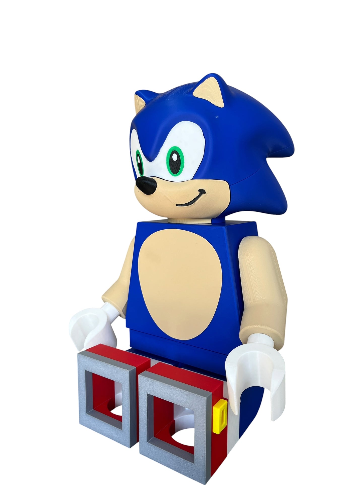 18” Sonic Inspired 3D Printed Figure – Handmade Gaming Room Decor