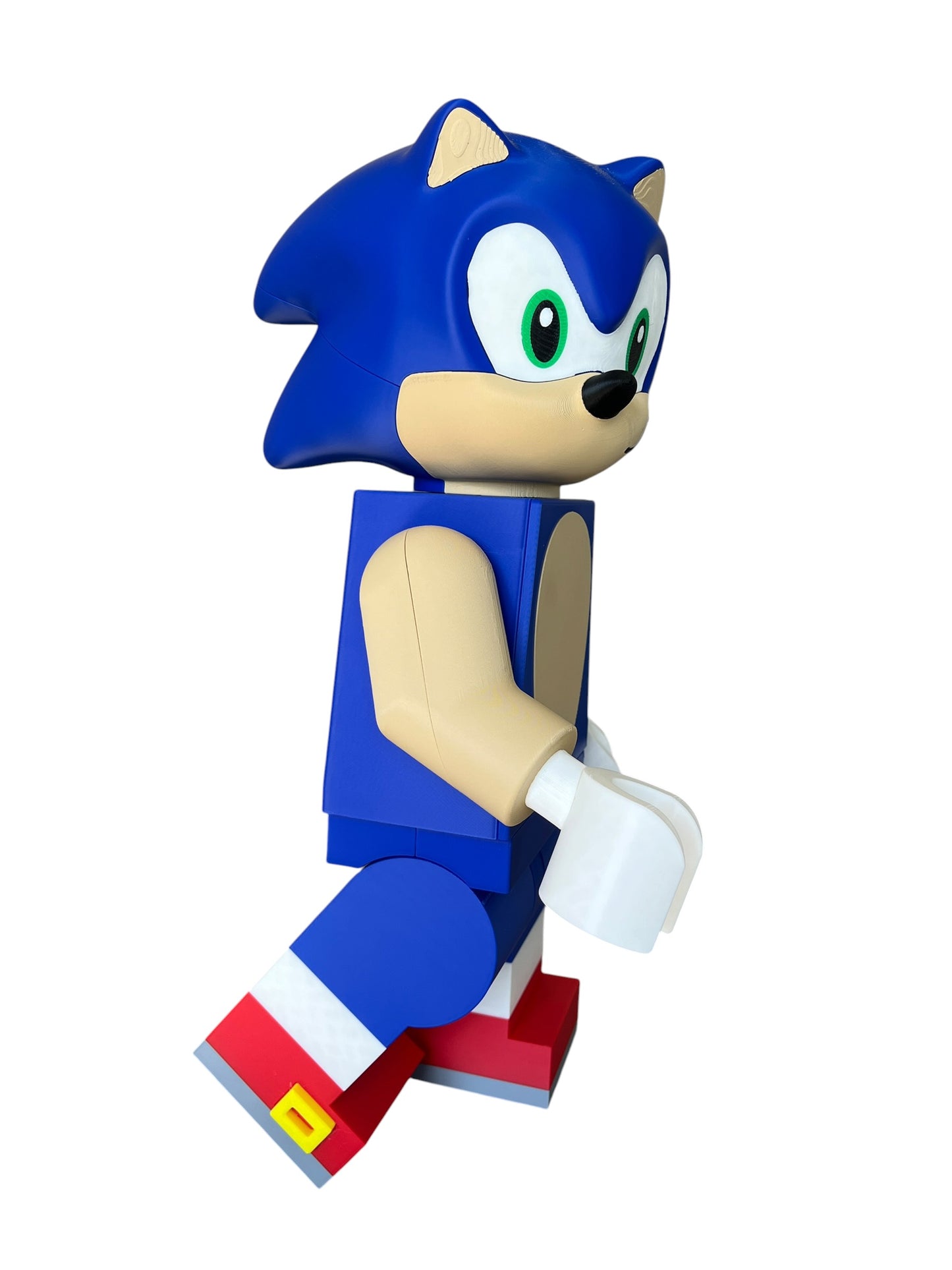 18” Sonic Inspired 3D Printed Figure – Handmade Gaming Room Decor
