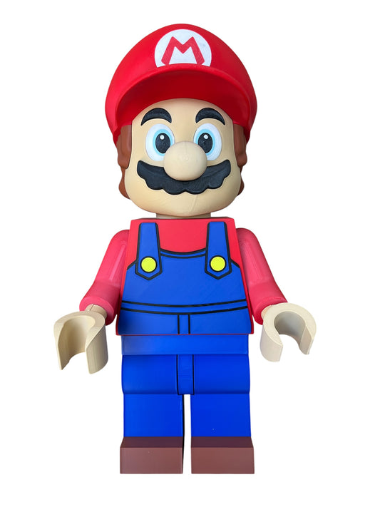 18” Super Mario Inspired 3D Printed Figure – Handmade Gaming Decor