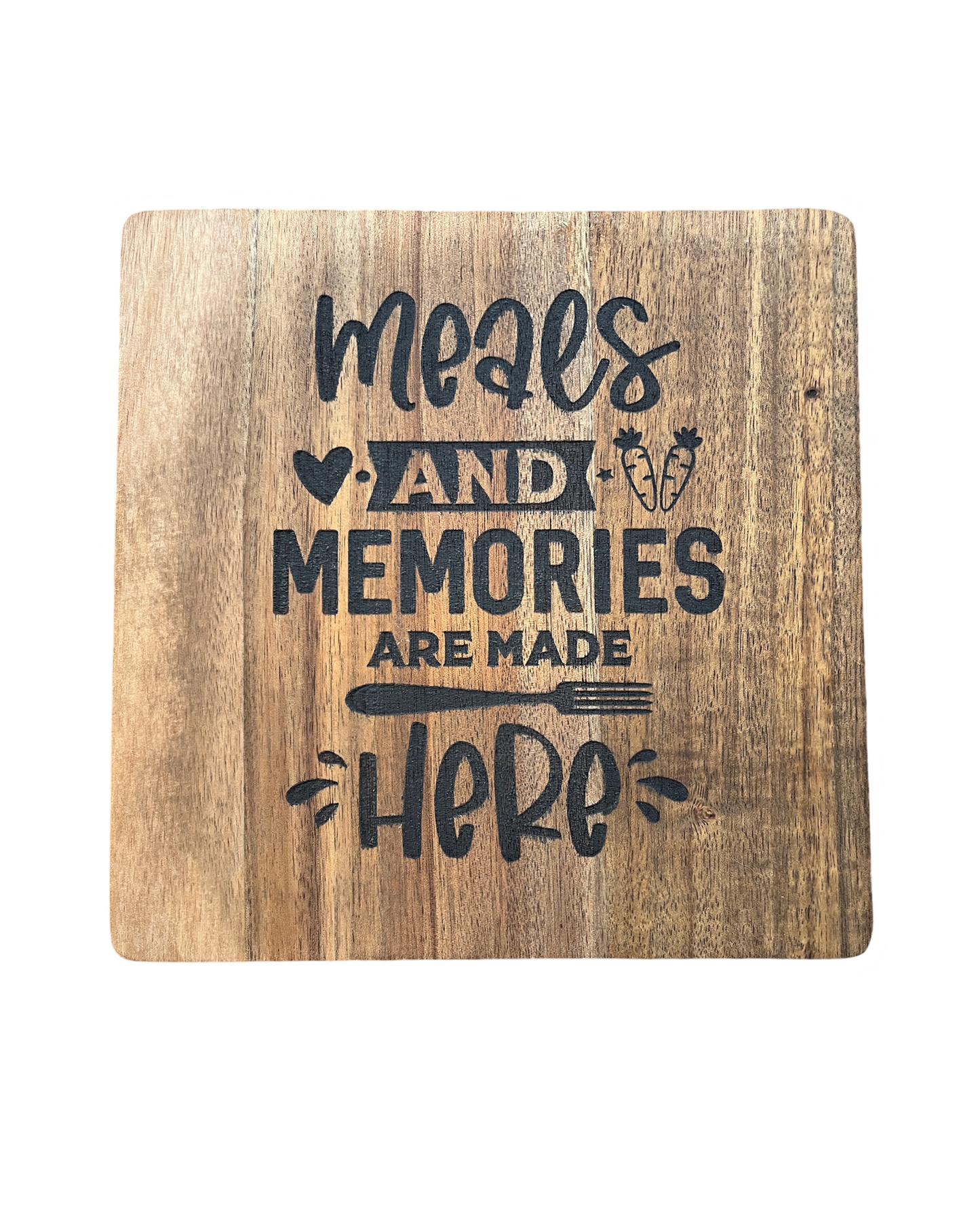 Wood square serving board 8in x 8in (20.3cm x 20.3cm)