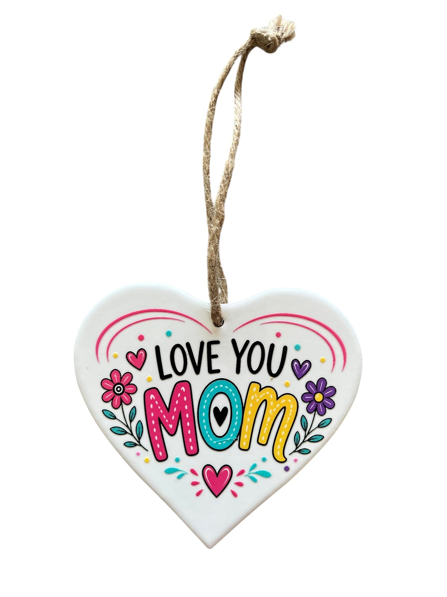 I love you mom sign heart shape