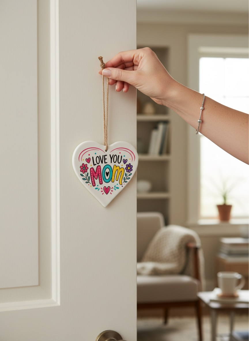 I love you mom sign heart shape