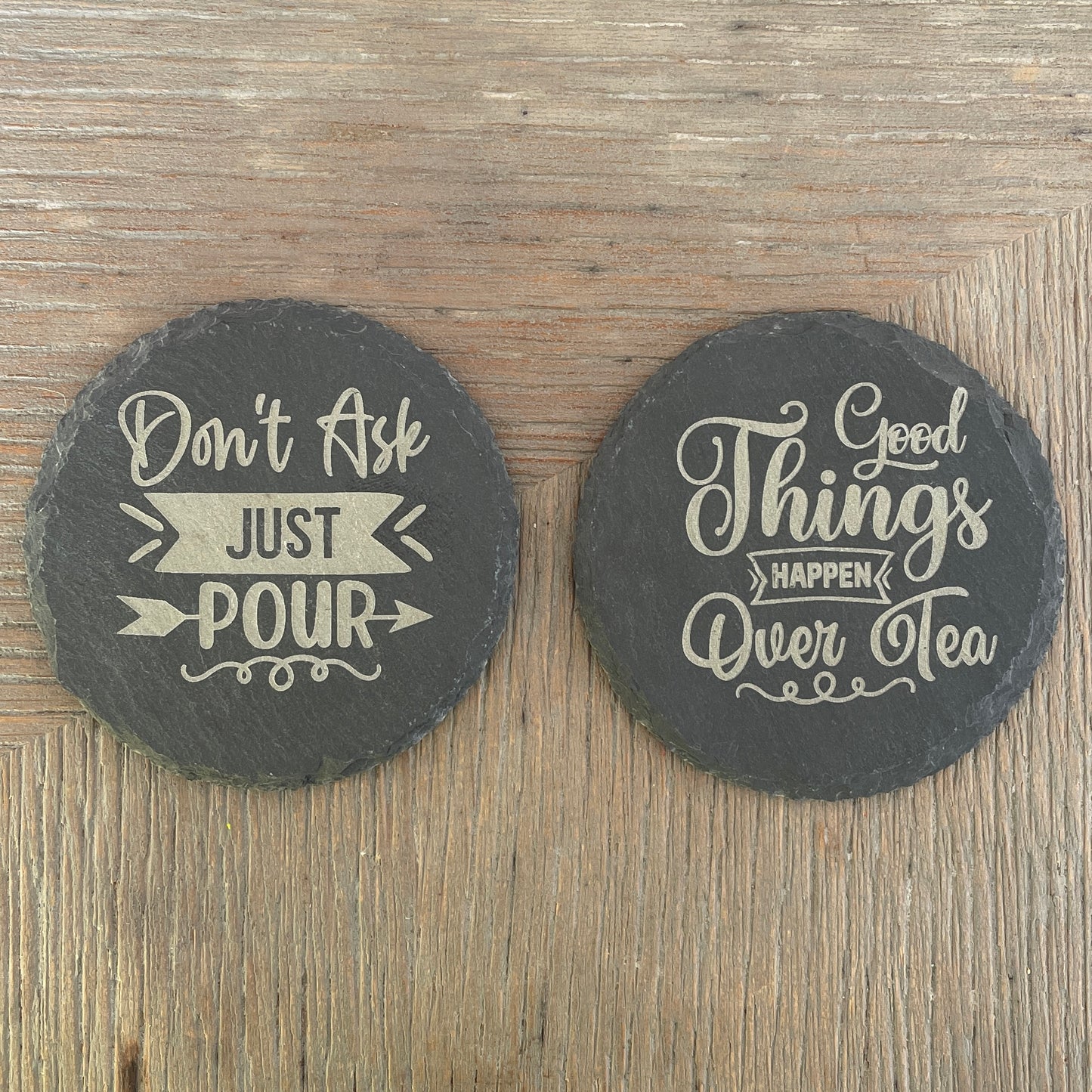 Engraved Stone Coaster x2