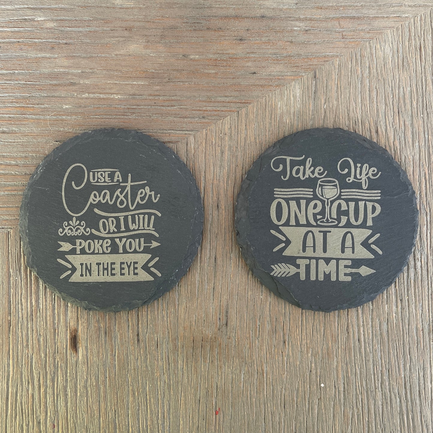 Engraved Stone Coaster x2