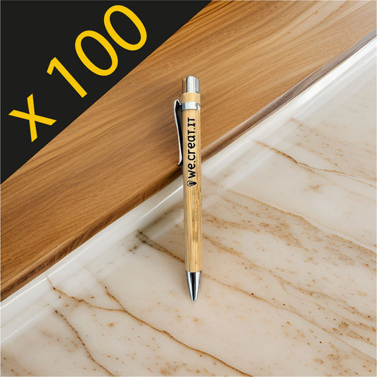 Personalized Bamboo Pens Laser-Engraved - Box 100