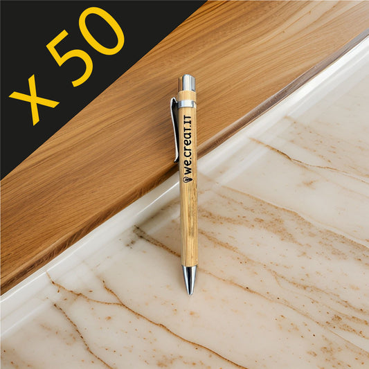 Personalized Bamboo Pens Laser-Engraved - Box 50